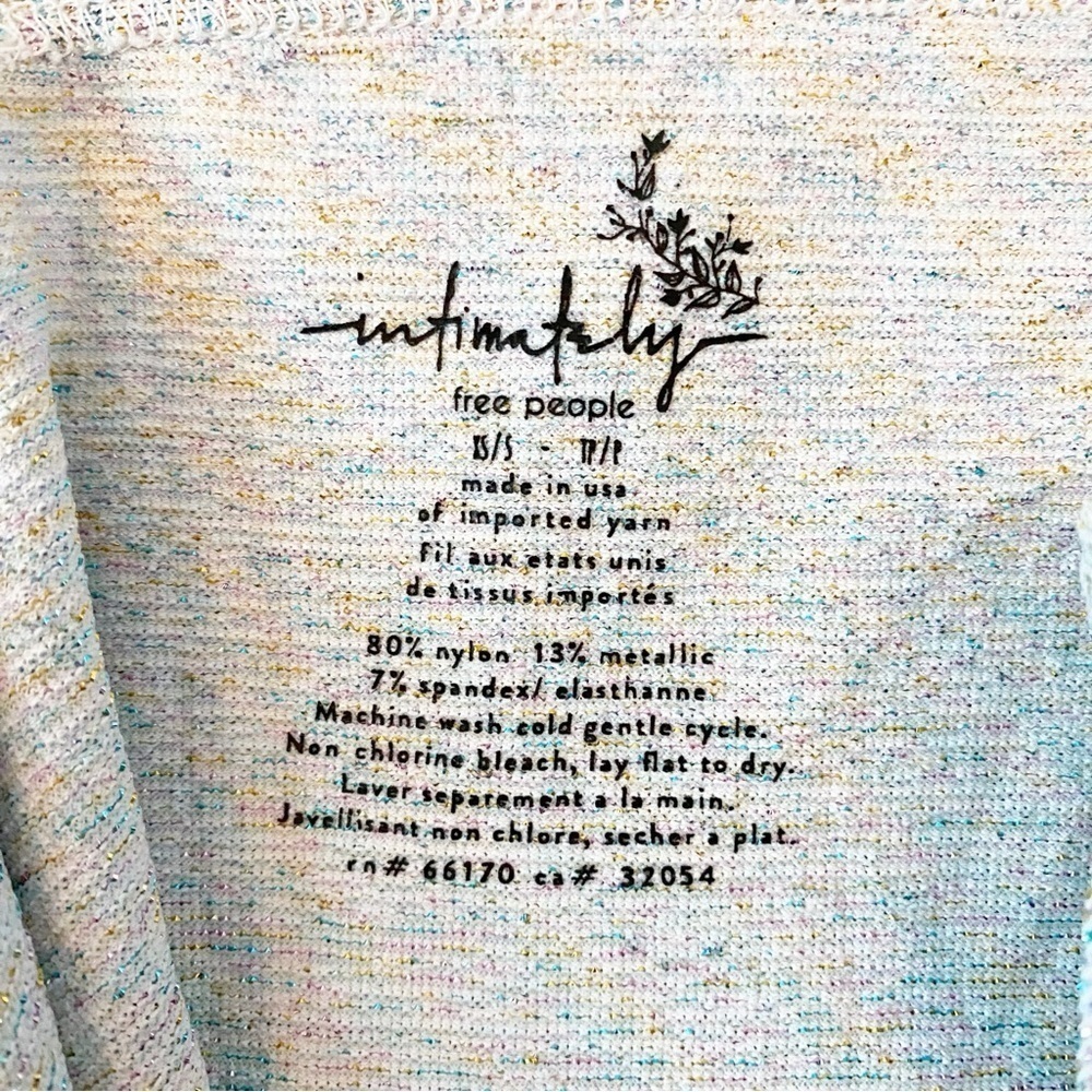 FREE PEOPLE Intimately Rainbow Sparkle Cropped Seamless Brami NEW - Picture 6 of 7